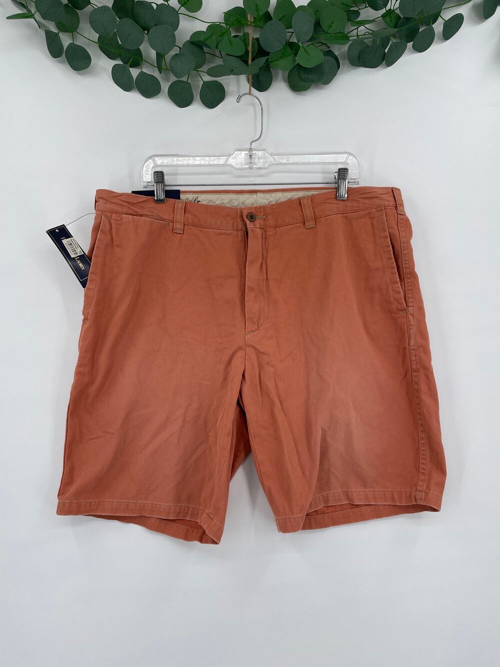 NWT Polo Ralph Lauren Burnt Orange Mens Bermuda Chino Flag Cotton Shorts 38
